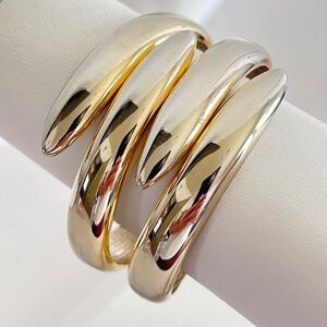 Vintage Brass Cuff Bracelet Spring Cuff Expandable Bracelet Clamper